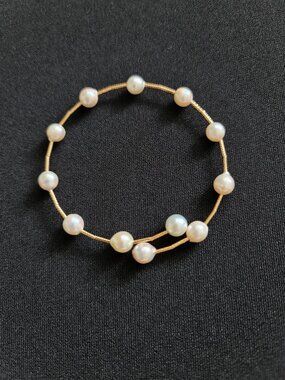 Stackable bracelet with Akoya Pearl from Japan - part 1
